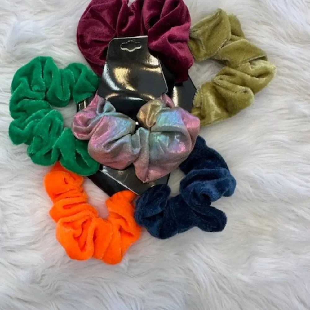 Bundle (6) Satin & Velvet Scrunchie   SC8113  - KIDS  Handmade NWT Boutique